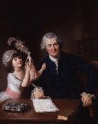 William Hoare Portrait of Christopher Anstey with his daughter painting